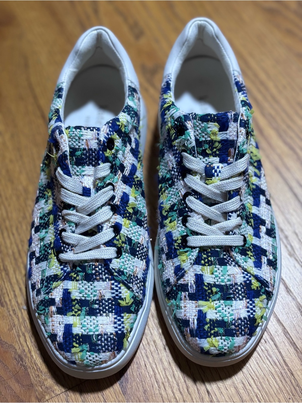 Kate Spade Lift Woven Tweed Sneakers 8 Coastal Preppy